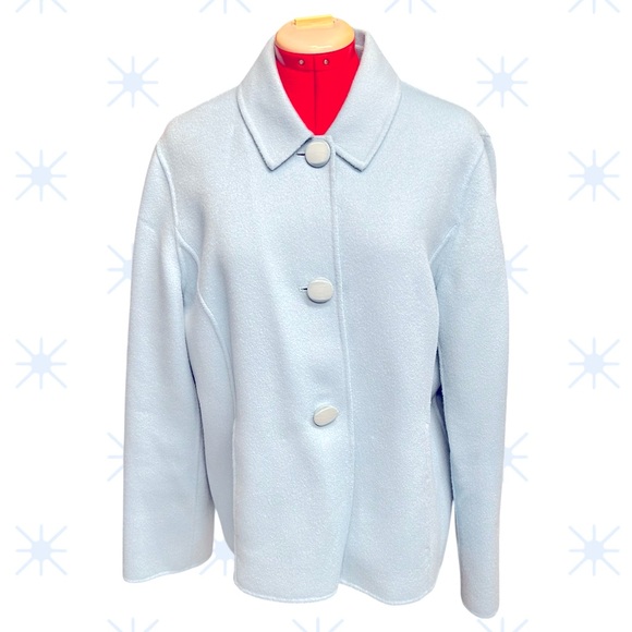 Deane and White Women's Light Blue 100% wool jacket XL - Picture 2 of 8